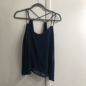 Navy blue strappy tank top